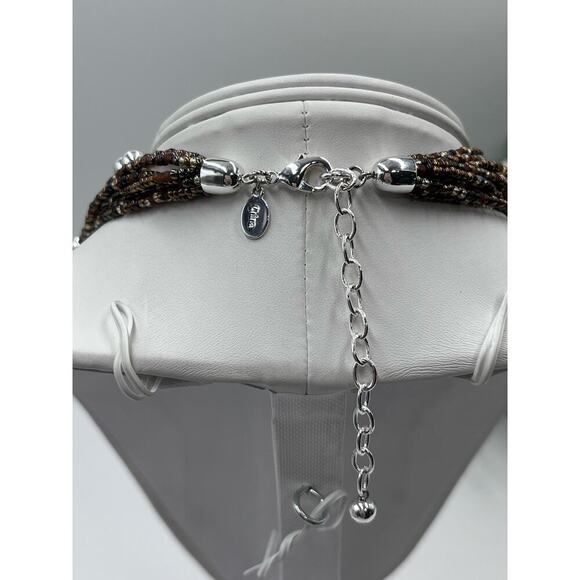 Joan Rivers Vintage Tigers Eye Bird Call Pendant 10 Strand Beaded Necklace - Picture 6 of 14